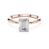 Emerald Solitaire Lab-Diamond ring